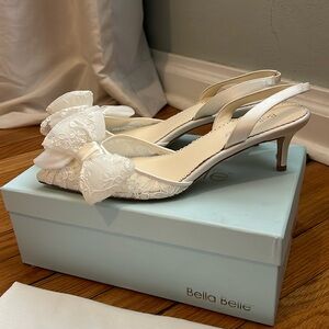 La Belle Ivory Bow Heels